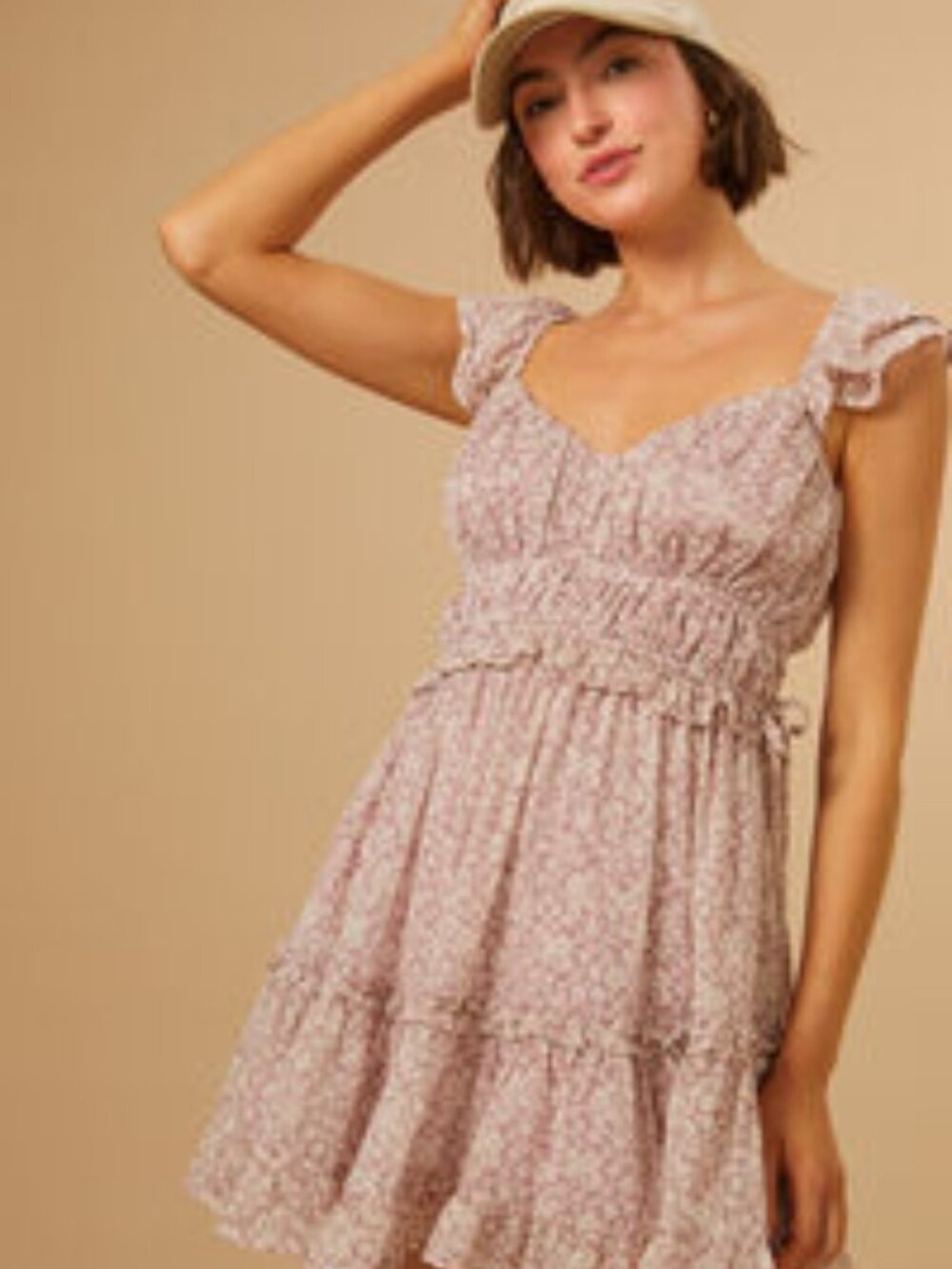 Altar’d State  Jade Floral Mini Dress pink / mauve size S